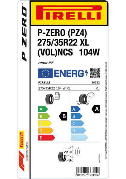 275/35 R22 104W Xl P-Zero Pz4 Vol Ncs 4X4 Yaz Lastiği ( Üretim Yılı: 2024 )