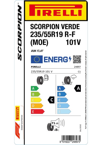 235/55 R19 101V Scorpion Verde Rft Moe 4X4 Yaz Lastiği ( Üretim Yılı: 2024 )