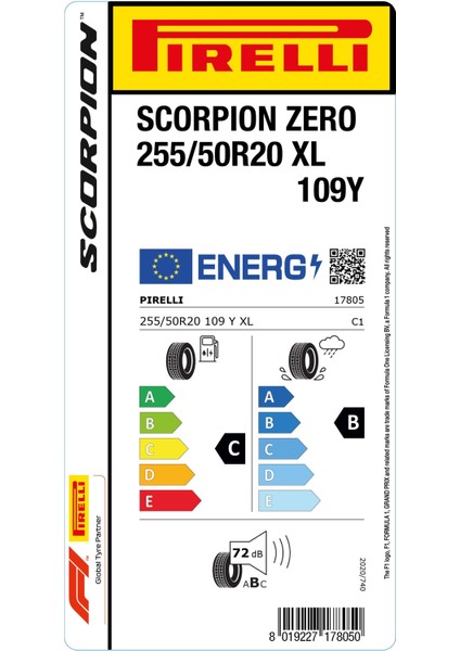 255/50 R20 109Y Xl Scorpion Zero M+S 4X4 Yaz Lastiği ( Üretim Yılı: 2024 )