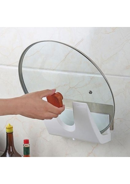 Mutfak Duvarı Monte Pot Kapak Tutucu Asılı Tutucu Tava Pot Kapak Raf Mutfak Organizatör Plastik Depolama Raf | Raflar ve Amp;tutucular (Yurt Dışından)