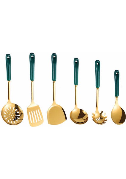 1 Takım Paslanmaz Çelik Tencere Mutfak Takımları Mutfak Aletleri Seramik Kolu Çorba Kaşık Kepçe Spatula Mutfak Aksesuarları Yemek (Yurt Dışından)