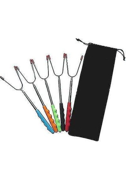 Gıda Sticks Şiş 5 Parça / Set Teleskopik Barbekü Çatal (Yurt Dışından)