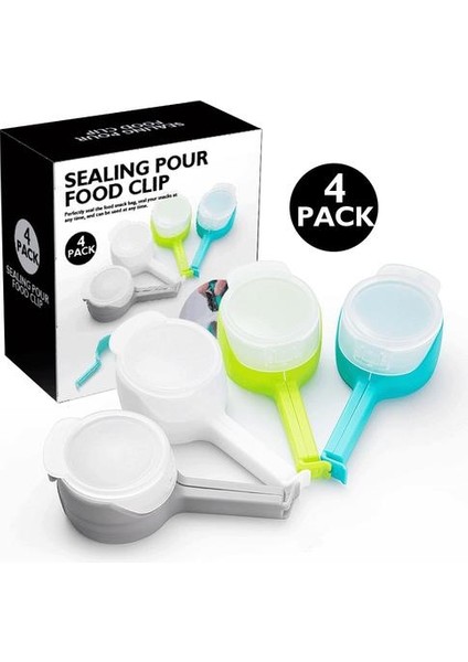 4 Adet Plastik Torba Mühürleyen Dökün Gıda Saklama Çantası Klip Gıda Sızdırmazlık Klip Kelepçe Mutfak Aletleri Çanta Mühürleyen Sopa Mini Çanta Mühürleyen Gadget | Çanta Klipleri (Yurt Dışından) fiyatları