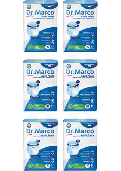 Dr Marco Emici Külot L Büyük Boy 100-150 cm 6 Paket 180 Adet