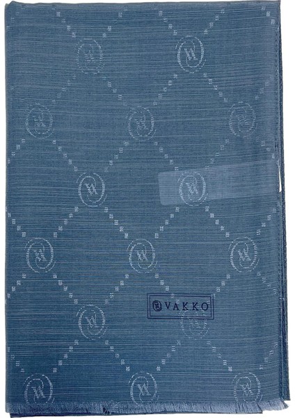 Pamuk Ipek Şal - Monogram - Indigo