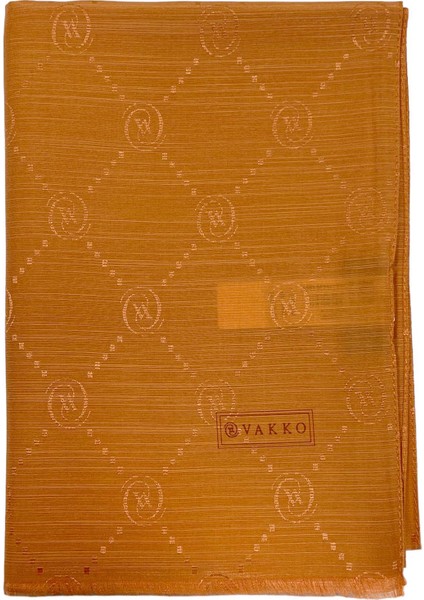 Pamuk Ipek Şal - Monogram - Kiremit
