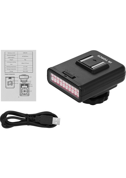 Ln-3 Stüdyo Ir LED Işık USB Şarj Edilebilir Kızılötesi (Yurt Dışından)