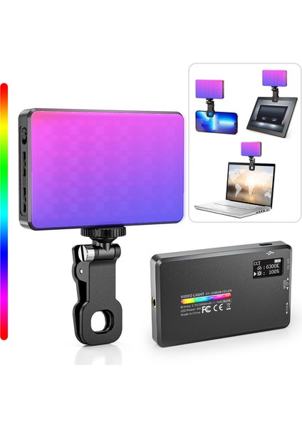 ST-120RGB Cep Rgb Video Işığı Klipsli Cep Telefonu (Yurt Dışından)