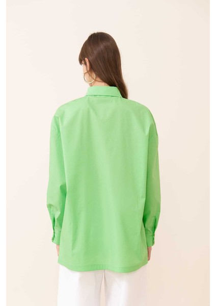 Boyfriend Poplin Gömlek Yeşil Y2413567_012 fiyatları