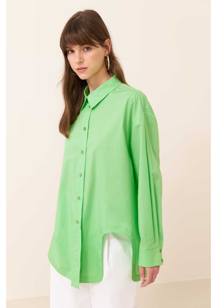 Boyfriend Poplin Gömlek Yeşil Y2413567_012 modelleri