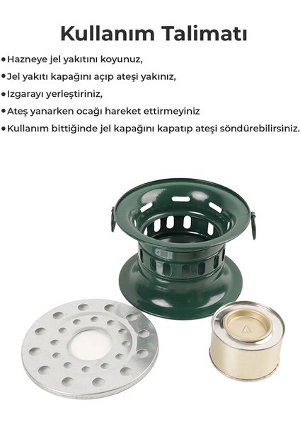 Jel Yakıtlı Isıtıcı Osmanlı Ocağı Kamp Ocağı 0.5 Lt Jel Hediyeli