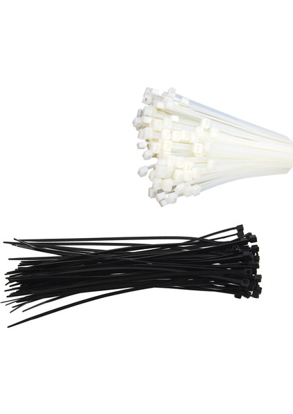 100 Adet Kablo Bağları Kablo Bağı Sararları / Zip Bağları Boyut: 140 mm x 2,5 mm Beyaz ve Siyah (Yurt Dışından) fiyatları