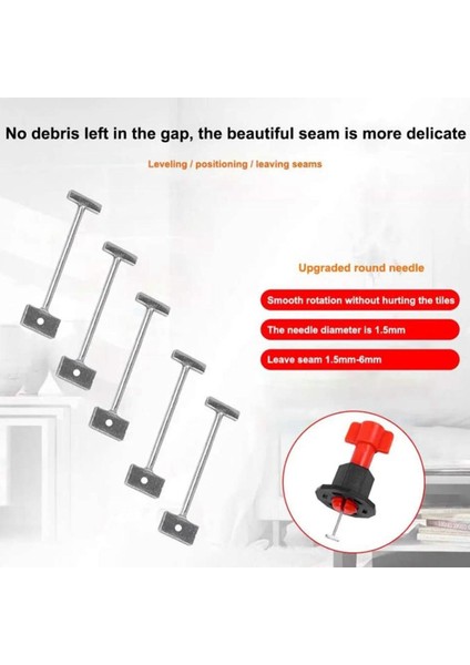 Fayans Döşeme Için Fayans Tesviye SISTEMI-200 x Çelik Iğne-Gümüş (Yurt Dışından)