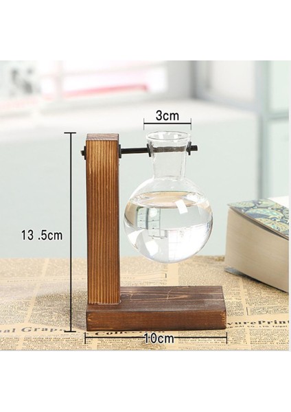 Ahşap Çerçeve Cam Topraksız E Ev Bonsai Çiçek Bitki Saksı Masa Dekoru Özellikleri: Küçük (Yurt Dışından)