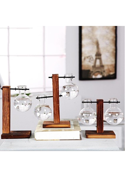 Ahşap Çerçeve Cam Topraksız E Ev Bonsai Çiçek Bitki Saksı Masa Dekoru Özellikleri: Küçük (Yurt Dışından) modelleri