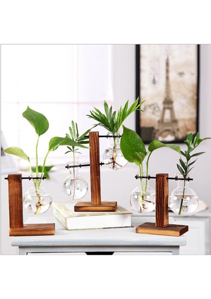 Ahşap Çerçeve Cam Topraksız E Ev Bonsai Çiçek Bitki Saksı Masa Dekoru Özellikleri: Küçük (Yurt Dışından) indirimleri