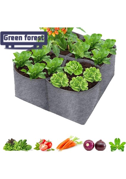 Yeşil Orman Sebze Yetiştirme Kesesi Dayanıklı 4 Izgaralar Çiçek Bitki Yetiştirme Çantaları (Yurt Dışından) fırsatları