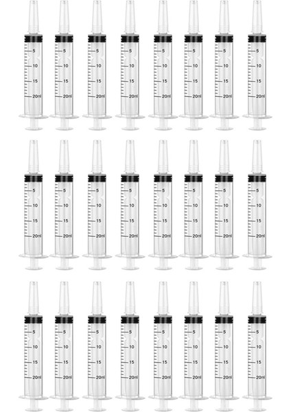Bilimsel Laboratuvarlar Için Uç Kapaklı 24 Paket 20ML Plastik Şırınga (Yurt Dışından)