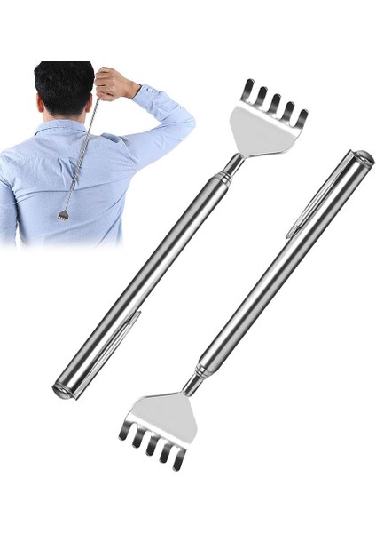 Geri Scratcher Masaj Uzatan Teleskopik Cep Kiti Paslanmaz Çelik Kendinden Masajlı Scratcher Aracı Vücut Boyun Sırt Omuz Için (Yurt Dışından)