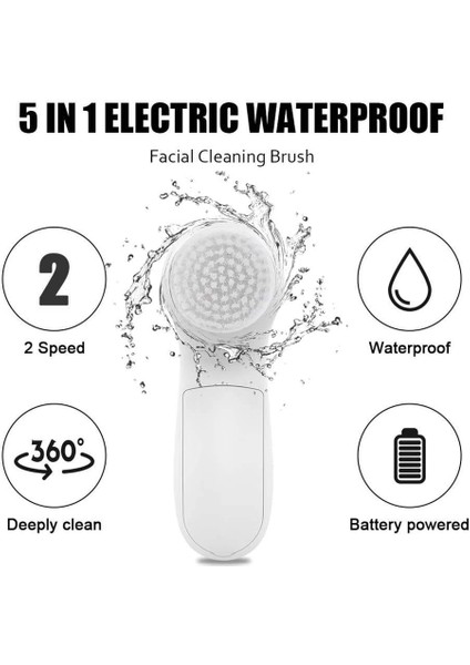 5'i 1 Arada Çok Fonksiyonlu Elektrikli Yüz Temizleme Fırçası Spa Kumandalı Kit - Breezepak'tan Yüz Bakım Masajı (Yurt Dışından) modelleri