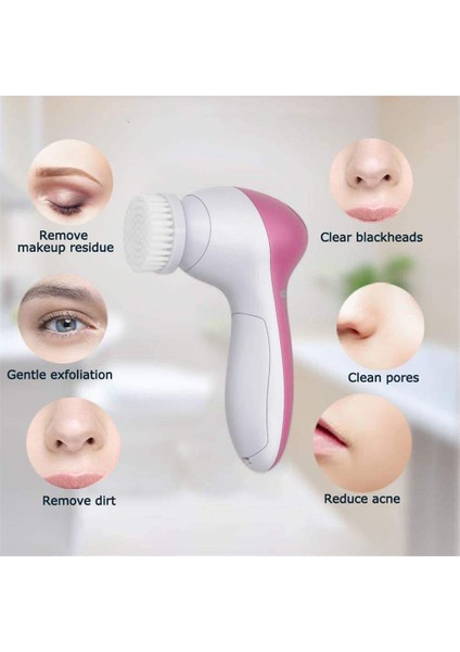 5'i 1 Arada Çok Fonksiyonlu Elektrikli Yüz Temizleme Fırçası Spa Kumandalı Kit - Breezepak'tan Yüz Bakım Masajı (Yurt Dışından) fırsatları