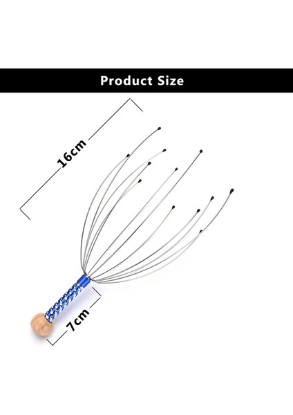 Kafa Rahatlatıcı Ahtapot Masajı Pençe Kafa Spa Saç Derisi Boyun Stres Giderici Masaj Pençeleri Serbest Bırakma Kafası Doktor Çelik Top Masajı (Yurt Dışından)
