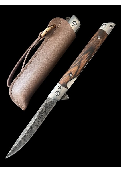 M390 Damascus Tanto Ağız Kılıflı 21 cm