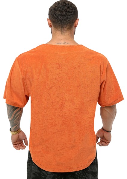 Oversize Nakışlı Havlu Rag Top T-Shirt Bgsm 3344
