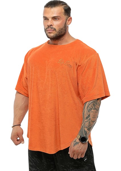 Oversize Nakışlı Havlu Rag Top T-Shirt Bgsm 3344