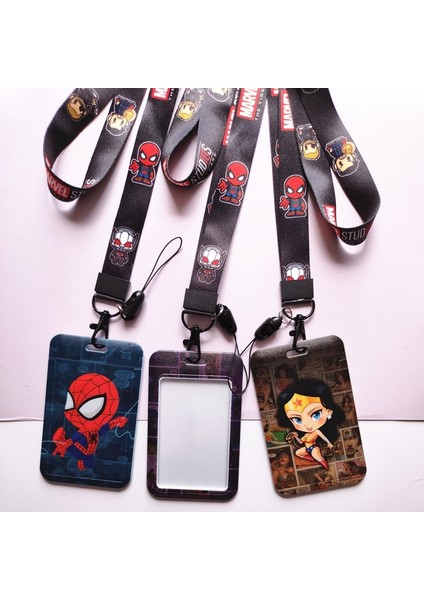 G Tarzı Yeni Marvel Süper Kahramanlar Pvc Kart Örtüsü Örümcek Adam Demir Adam Öğrenci Kampüs Kartı Erkek Kız Açık Asılı Boyun Çantası Kimlik Kartı Holde (Yurt Dışından)