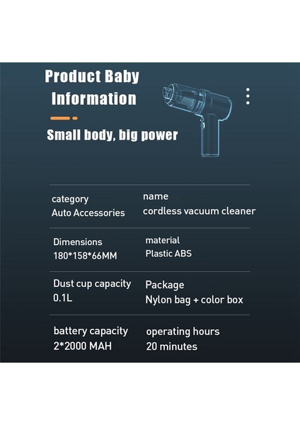 80000PA 2'si 1 Arada Araç Süpürgesi Kablosuz Şarjlı Basınçlı Hava El Tipi Ev Ofis Için Yüksek Güç-Siyah (Yurt Dışından) fiyatları