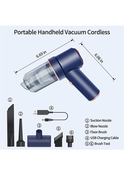 El Akülü Elektrikli Süpürge, USB 42000 Rpm Taşınabilir Basınçlı Hava Toz Üfleyici, Şarj Edilebilir Mini Araba Elektrikli Süpürge (Yurt Dışından) fırsatları