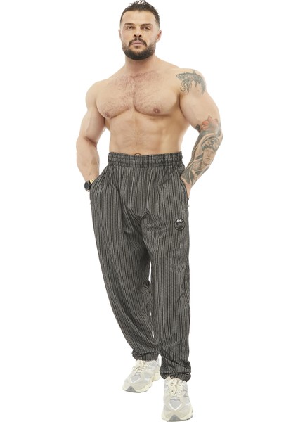 Erkek Loose Fit Eşofman Altı Çizgili Body Pantolon Bgsm PNT1391