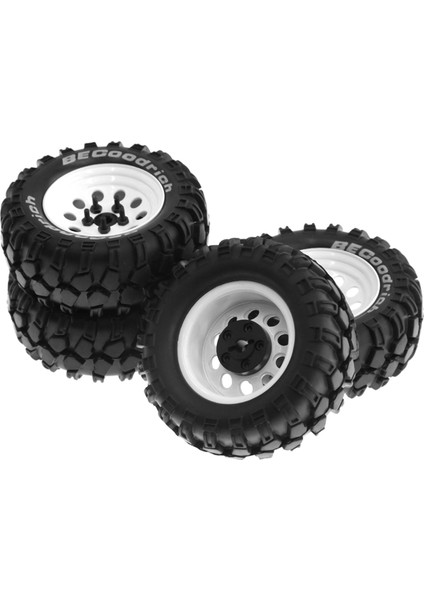 4 Adet 93MM Metal 1.9 Inç Beadlock Jant Lastik Lastik Seti 1/10 Rc Paletli Araba, Oluklu Adaptör, Beyaz (Yurt Dışından)