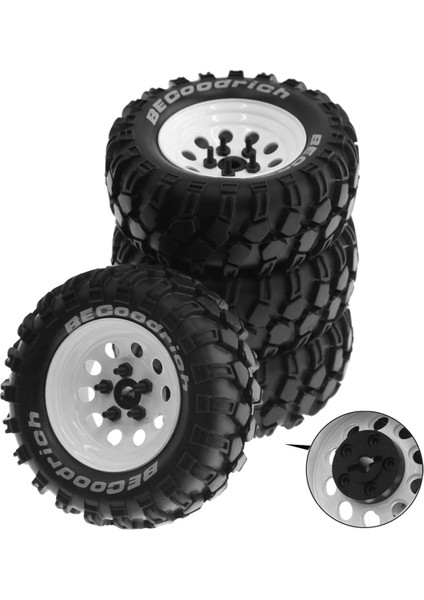 4 Adet 93MM Metal 1.9 Inç Beadlock Jant Lastik Lastik Seti 1/10 Rc Paletli Araba, Oluklu Adaptör, Beyaz (Yurt Dışından) indirimleri