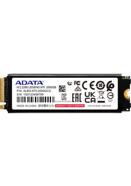 A-Data Legend 970 2tb Nvme Gen5 10000MBS 10000MBS SLEG-970-2000GCI SSD Disk