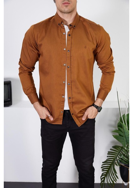 Erkek Slim Fit Kot Gömlek