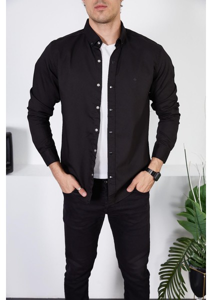 Erkek Slim Fit Kot Gömlek