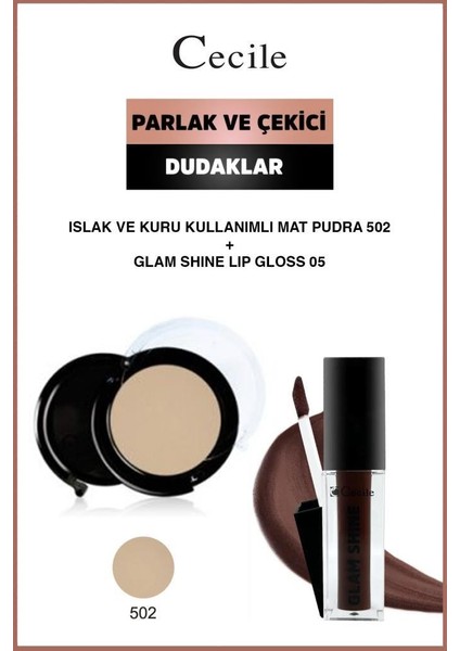 Tam Kapatıcılık Sağlayan Kusursuz Ten-Glam Shine Dudak Makyajı Seti 502