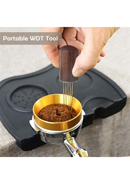 Espresso Dağıtım Karıştırıcı Aleti, 6 Iğneli Espresso Kahve Karıştırıcı Latte Kalemli Espresso Iğne Dağıtıcı (Yurt Dışından)