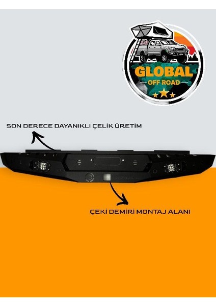 Mercedes X-Class Led’li Arka Çelik Tampon