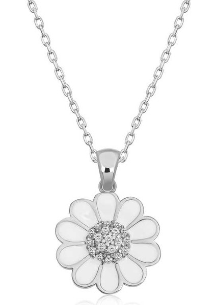 Gümüş Papatya Kadın Kolye