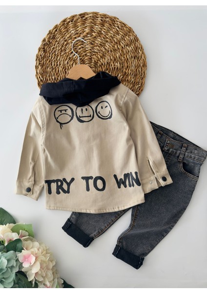 Smile Today 3 Lü Erkek Çocuk Keten takım - Bej fırsatları