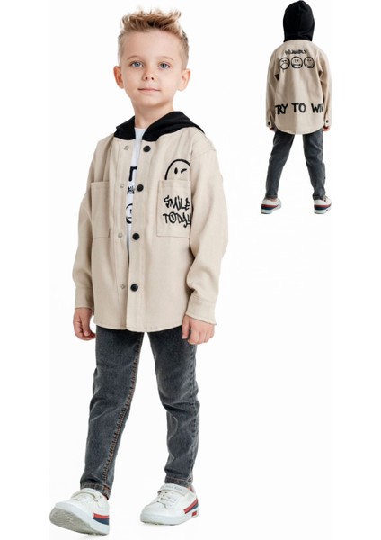 Smile Today 3 Lü Erkek Çocuk Keten takım - Bej indirimleri
