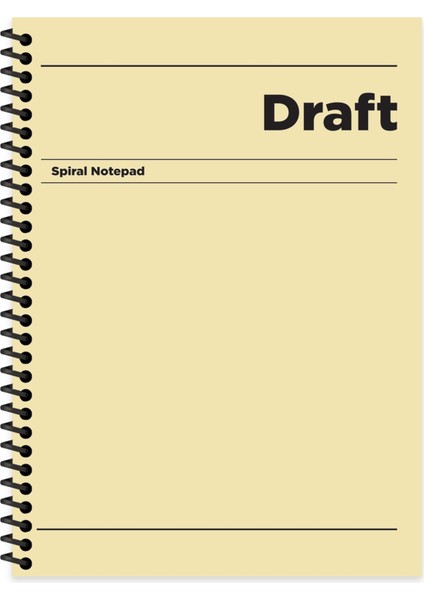 Kareli Sert Kapak Spiralli Draft Defter Sarı 17X24