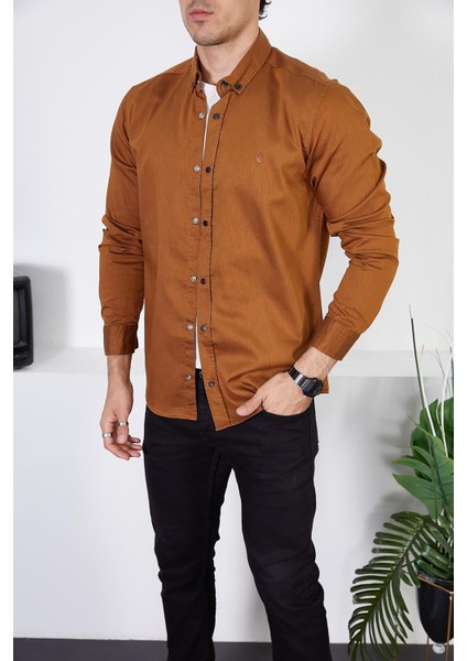 Erkek Slim Fit Kot Gömlek modelleri