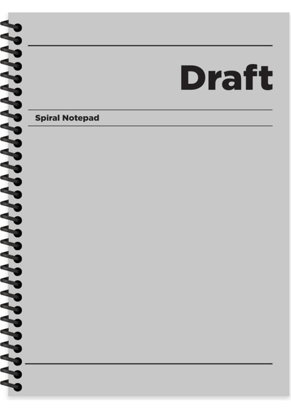 Kareli Sert Kapak Spiralli Draft Defter Gri 17X24