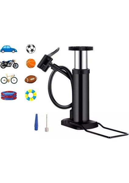 Ayak Basmalı Kaliteli Plastik Bisiklet Pompa Lastik Hava Şişirme Pompası Araba - Motor - Bisiklet - Top - Bot Hava Pompası 18 cm