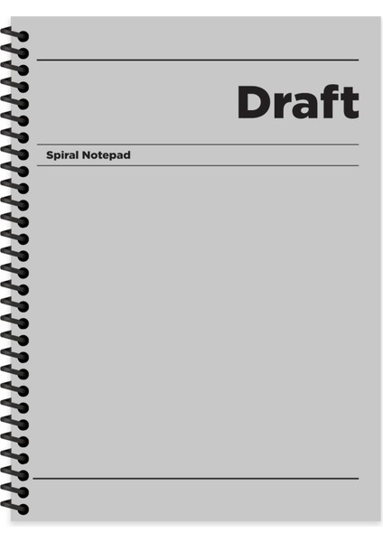 Keskin Color Çizgili Sert Kapak Spiralli Draft Defter Gri 17X24