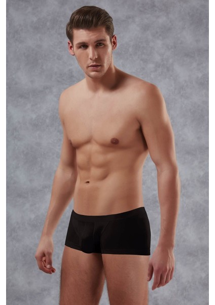 Siyah Erkek Adonis Torbalı Mini Paça Boxer